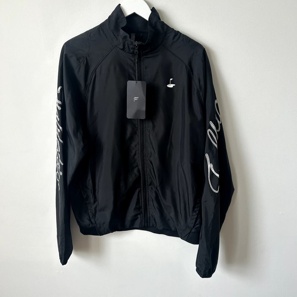 Fabletics Interval Jacket Men's Size M Performance Athletic Full Zip Black Golf